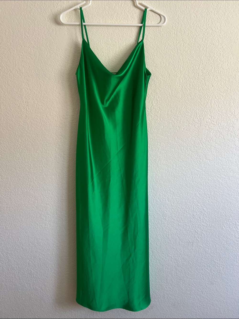 Love Ady Green Satin Slip Dress